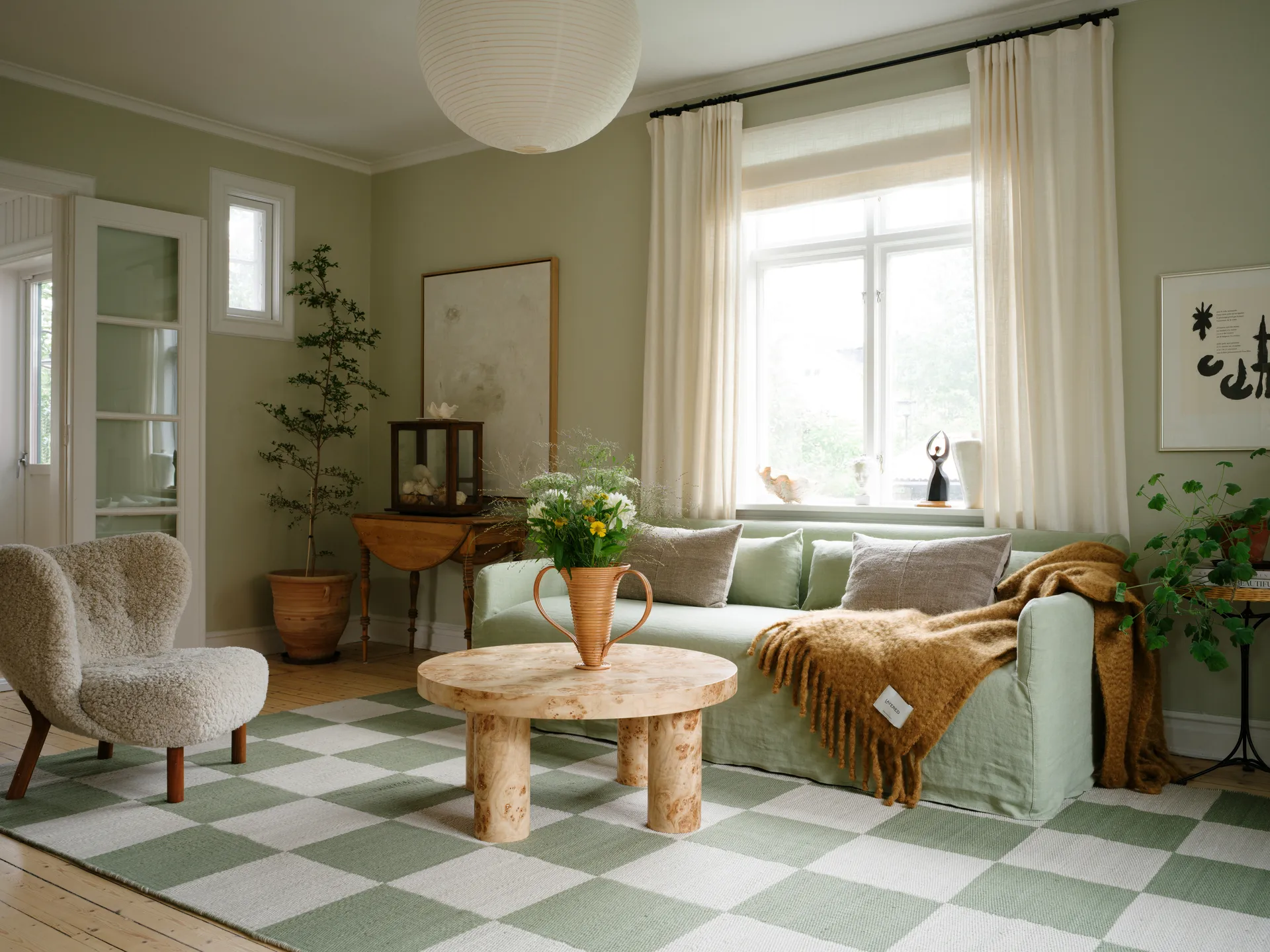 Chess ullmatta, Sage, 250x350 cm Layered