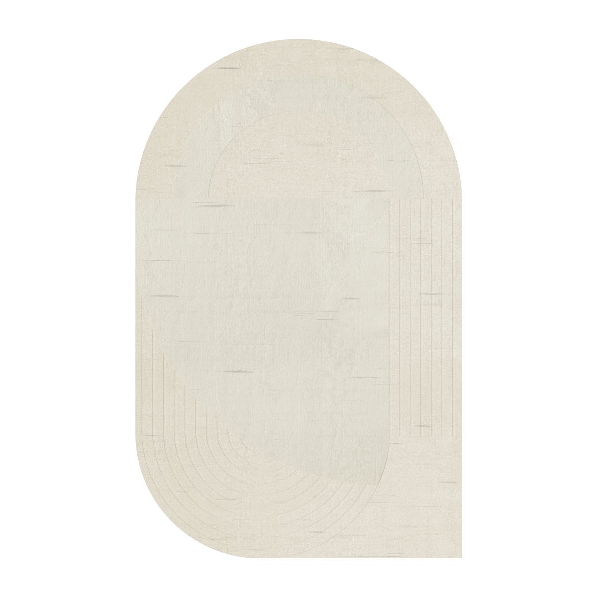 Layered Circular ullmatta 180x270 cm Bone white | Skandinavisk Design | Ullmattor | Vit