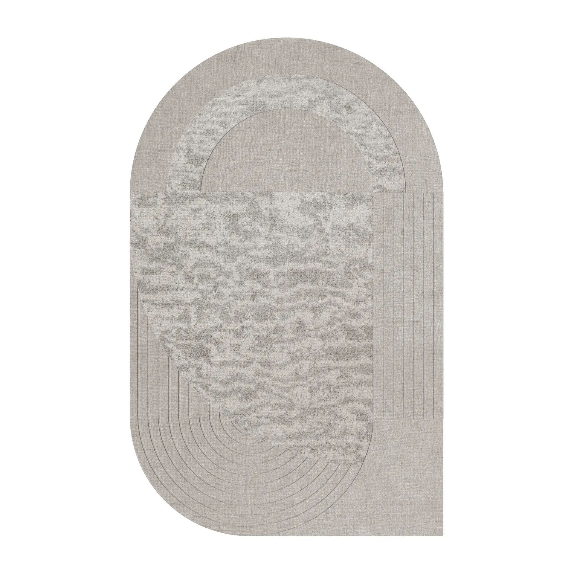 Circular ullmatta 180x270 cm, True greige Layered