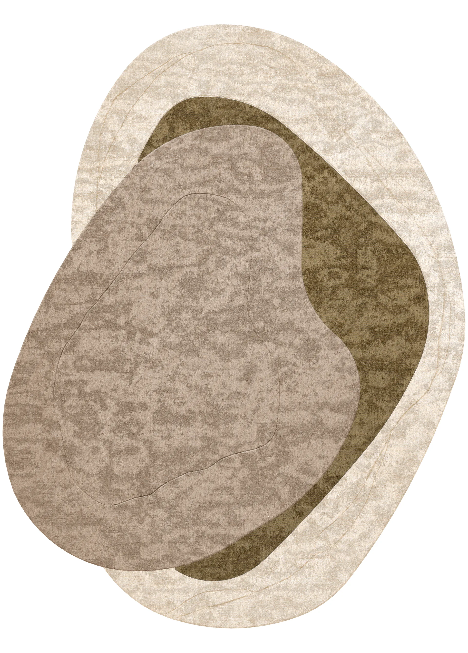 Erik Bratsberg Lozza ullmatta, Olive, 270x350 cm Layered