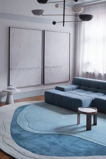 Erik Bratsberg Lozza ullmatta - Teal, 210x270 cm - Layered