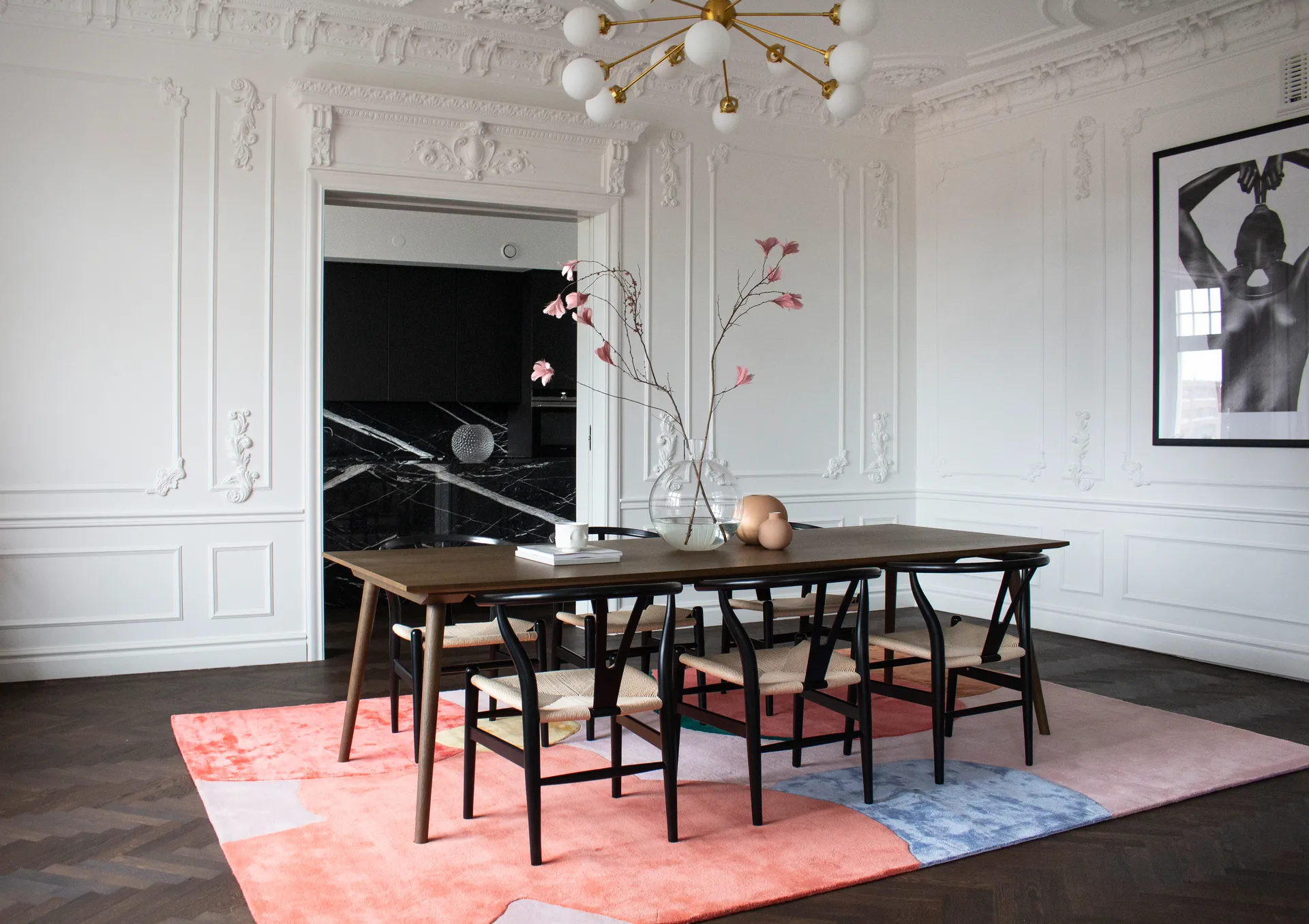 Flower Field ullmatta 160x230 cm, Pink Layered