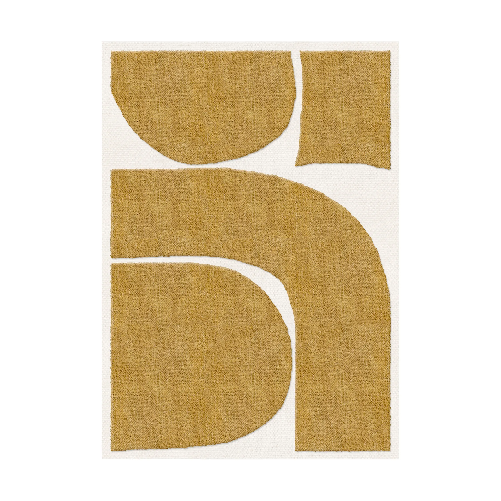 Gotland Rauk ullmatta, Sunflower yellow 180x270 cm Layered