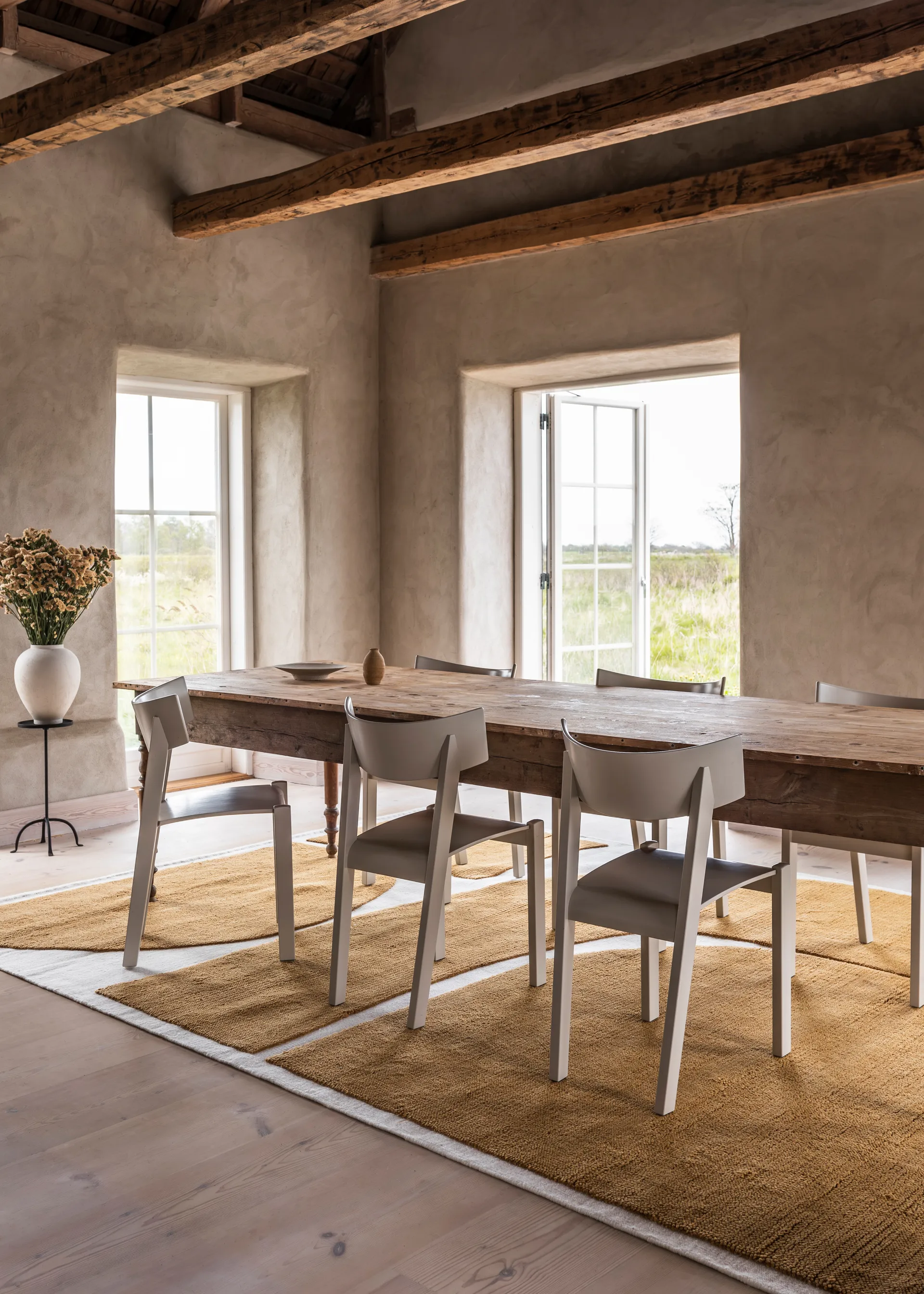 Gotland Rauk ullmatta, Sunflower yellow 180x270 cm Layered