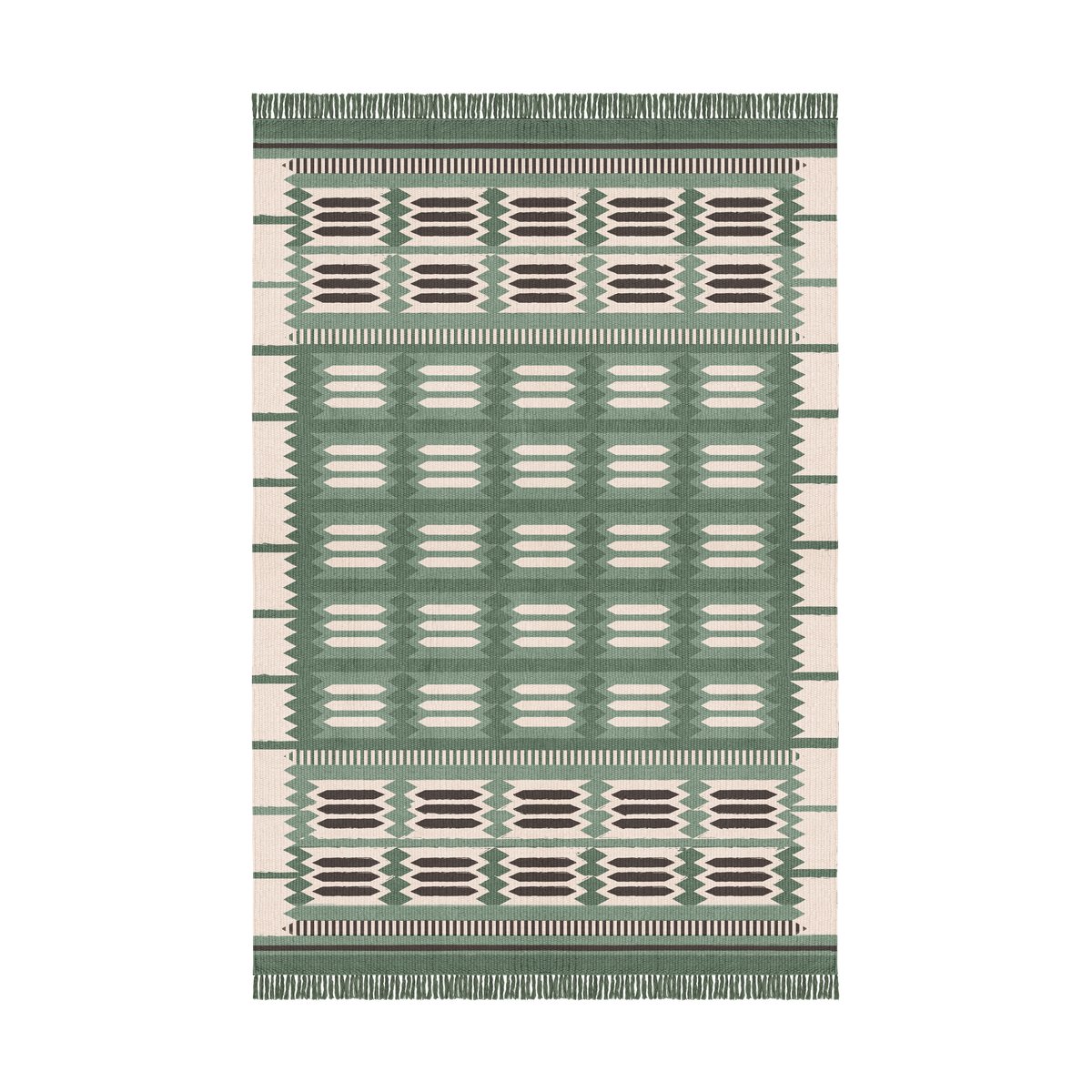 Layered Röllakan Hilma ullmatta 140x200 cm Fern | Skandinavisk Design | Lugg- & Ryamattor | Grön