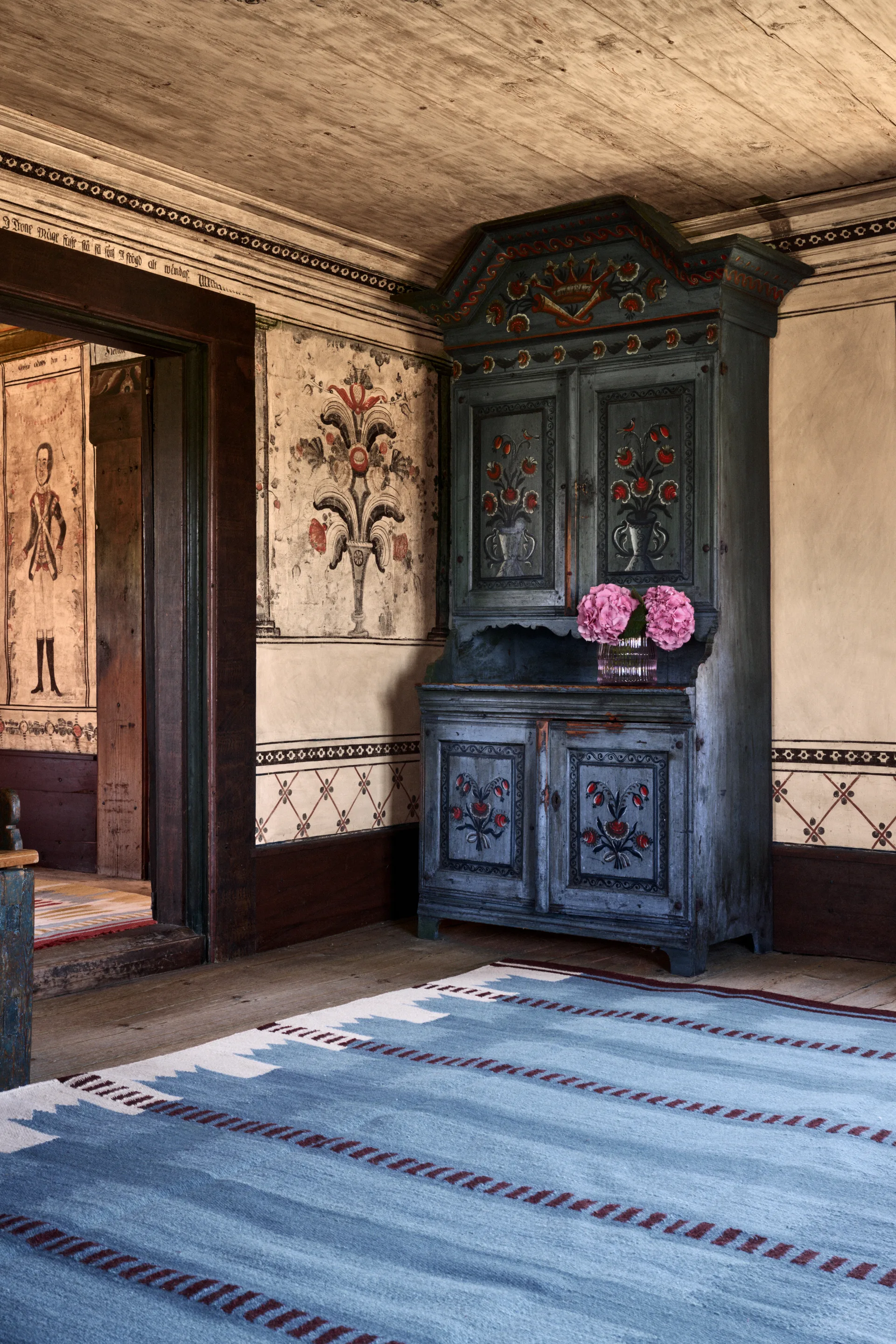 Röllakan Iris ullmatta, Petrol, 180x270 cm Layered