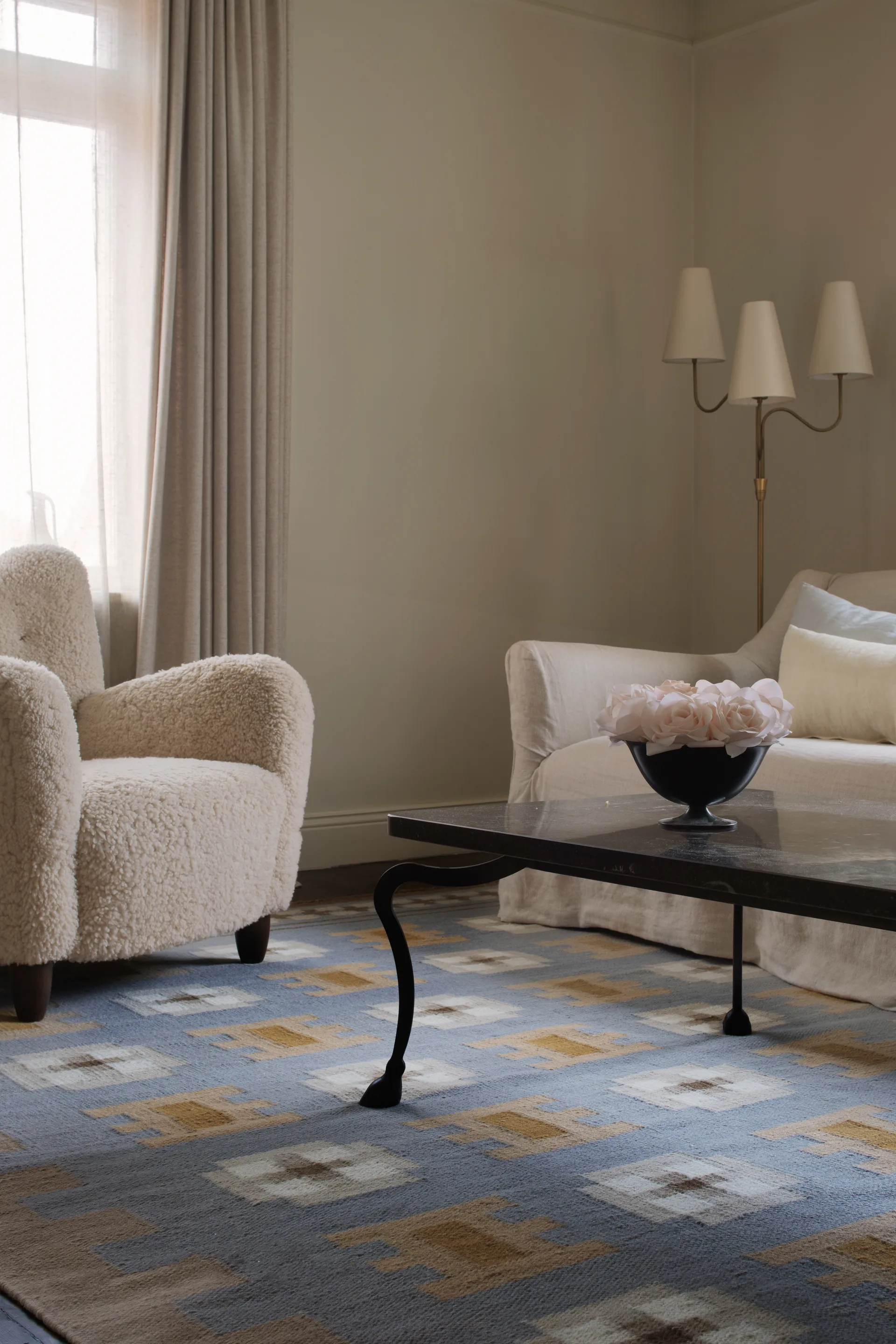 Röllakan Selma ullmatta, Dove, 200x300 cm Layered