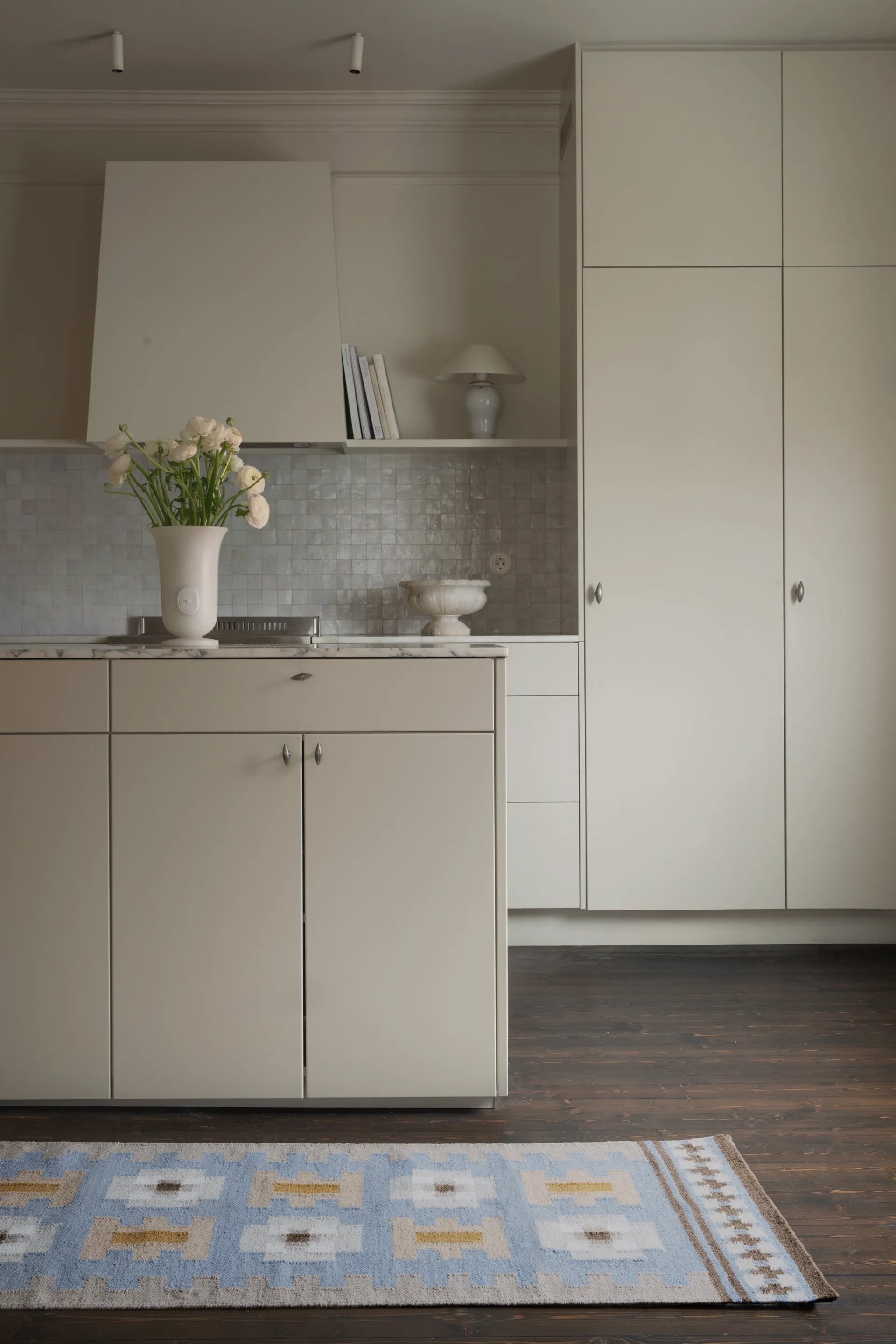 Röllakan Selma ullmatta, Dove, 80x300 cm Layered