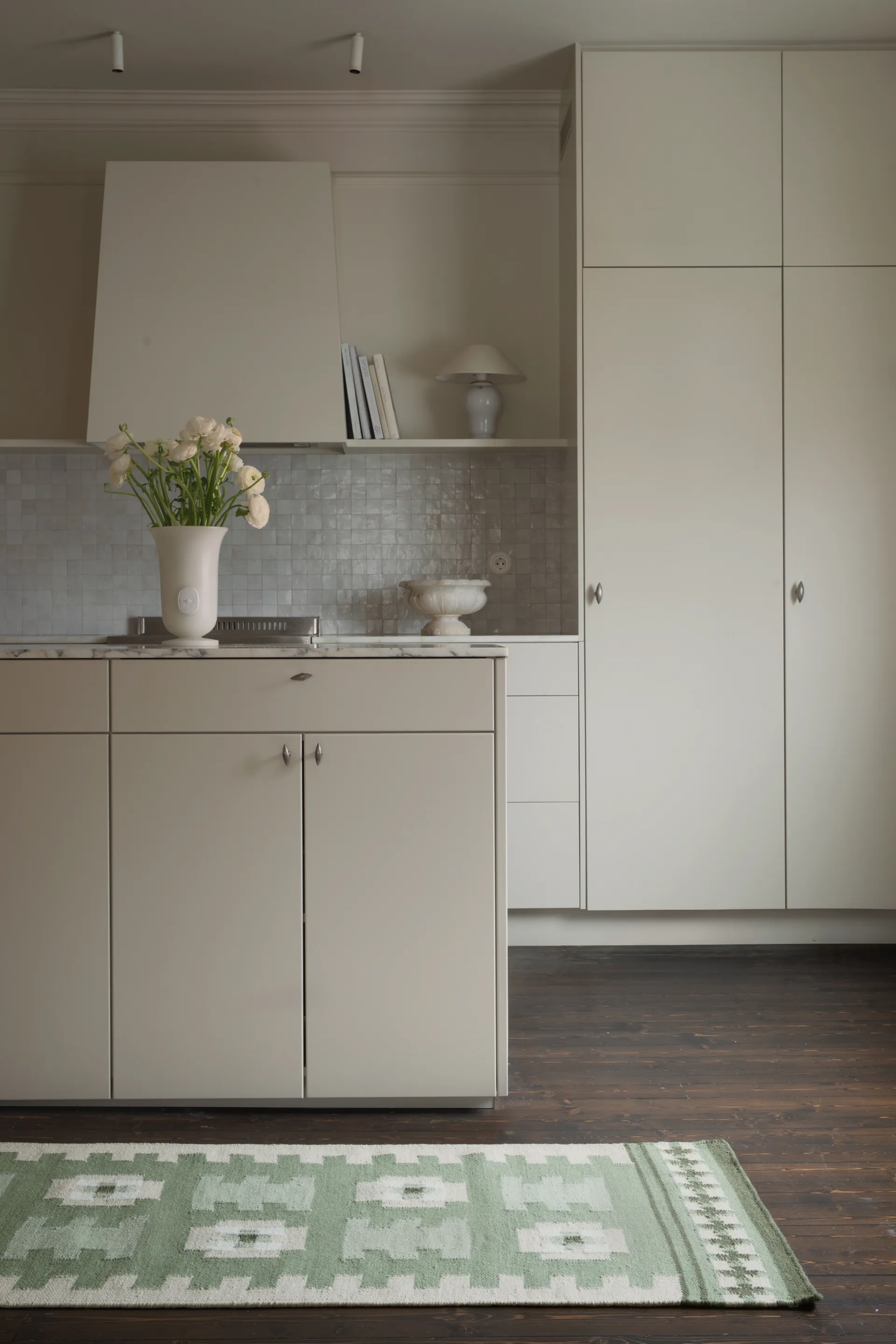 Röllakan Selma ullmatta, Sage, 80x300 cm Layered