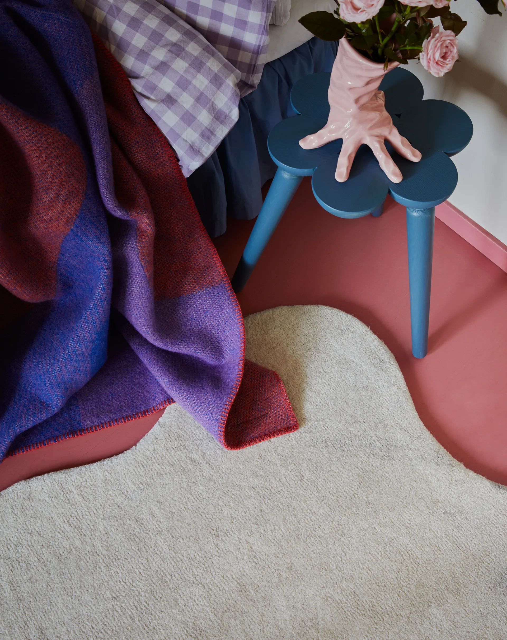 Scallop ullmatta 160x230 cm, Bone white Layered