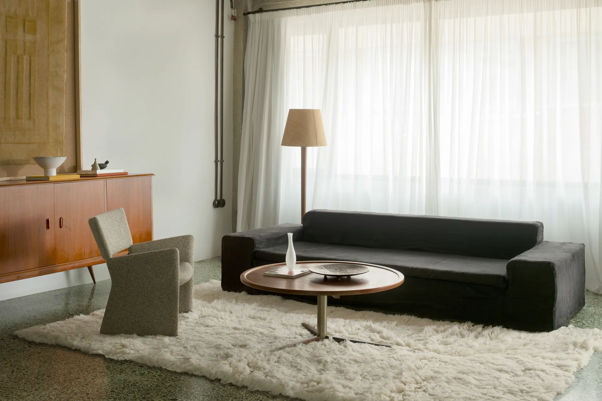 Shaggy matta 180x270 cm, Off White Layered