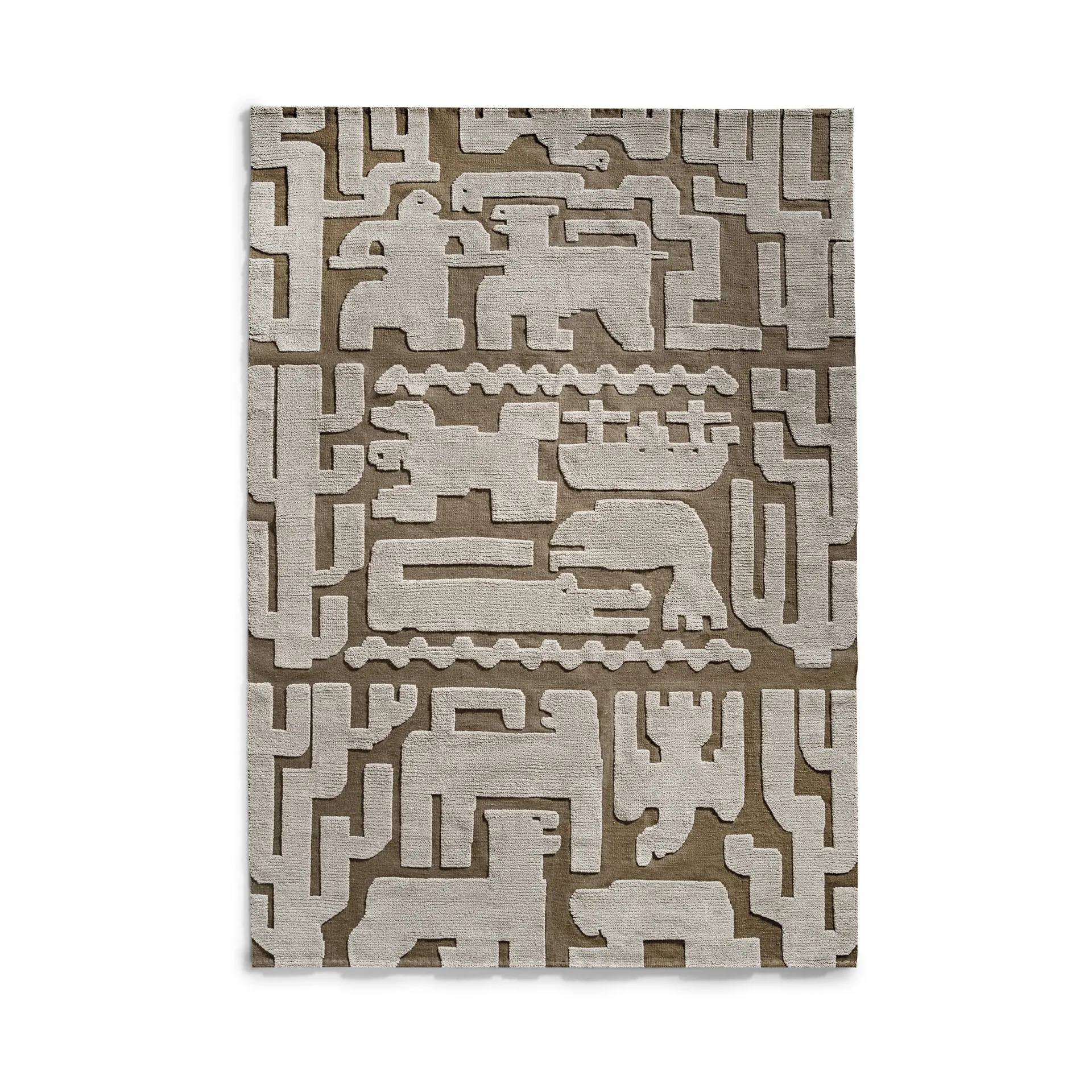 Stig Lindberg Gunnel ullmatta, Walnut brown, 180x270 cm Layered