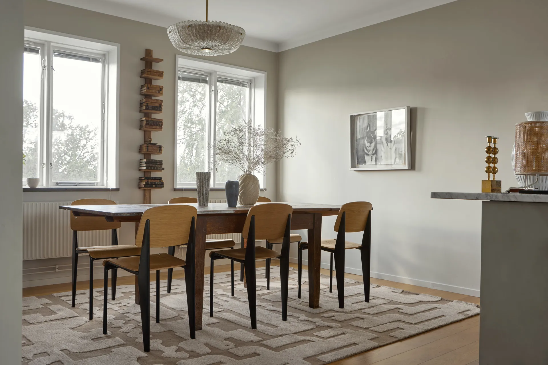 Stig Lindberg Gunnel ullmatta, Walnut brown, 180x270 cm Layered