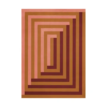 Teklan Labyrinth ullmatta - Coral pink, 200x300 cm - Layered