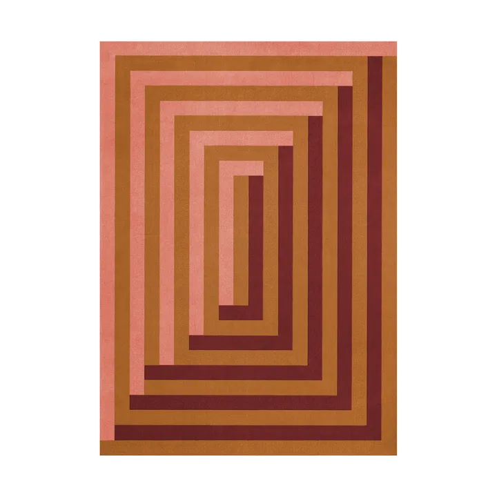 Teklan Labyrinth ullmatta - Coral pink, 300x400 cm - Layered
