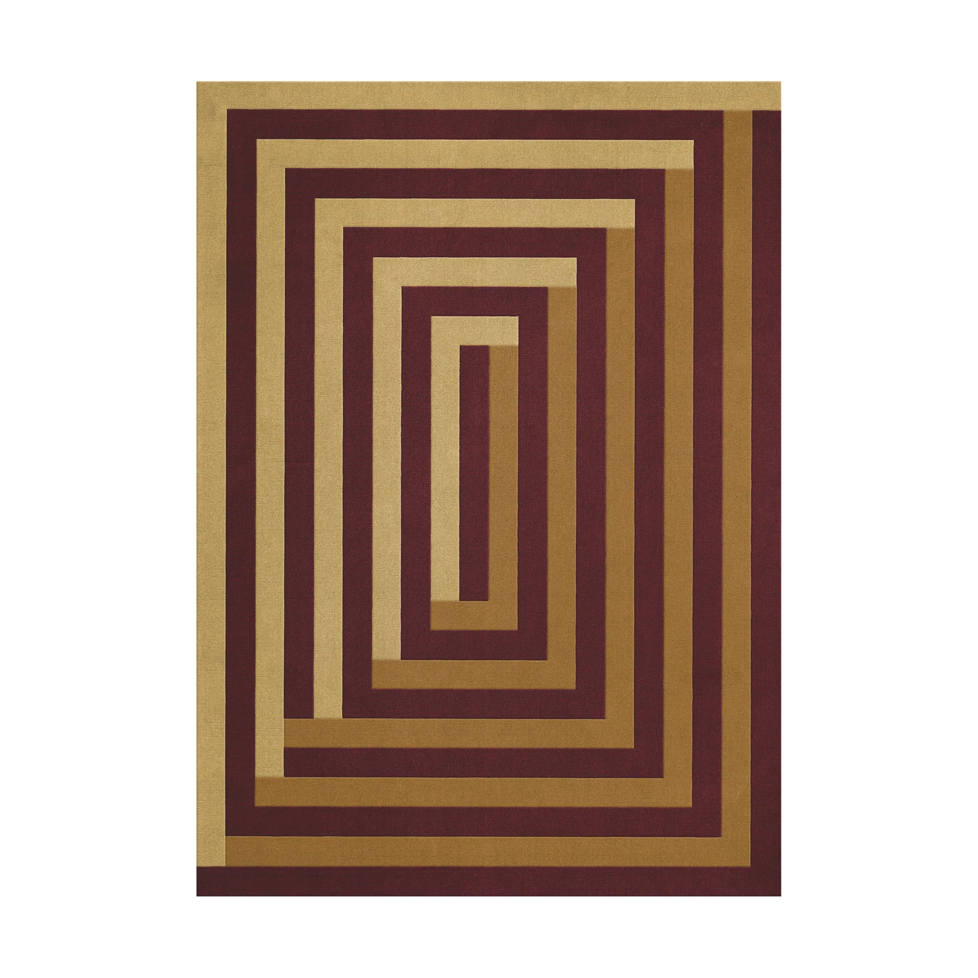 Teklan Labyrinth ullmatta, Mulberry sand, 200x300 cm Layered