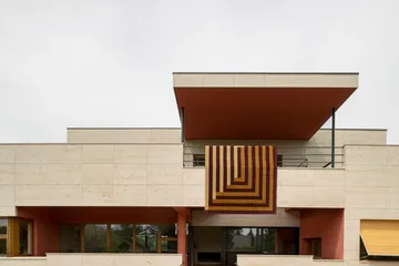 Teklan Labyrinth ullmatta - Mulberry sand, 200x300 cm - Layered