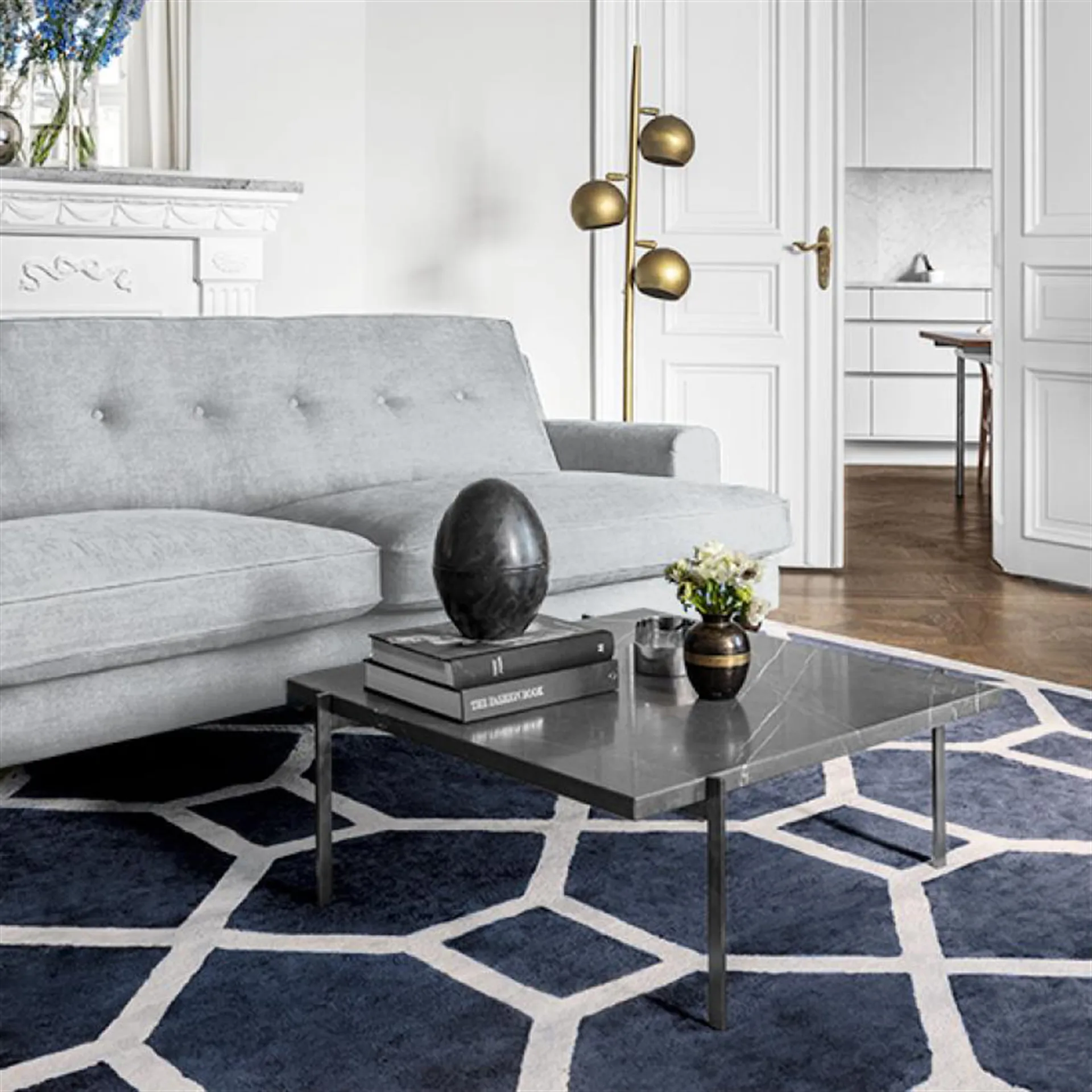 Viskos entrance matta, 160x250 cm, midnight blue (blå) Layered