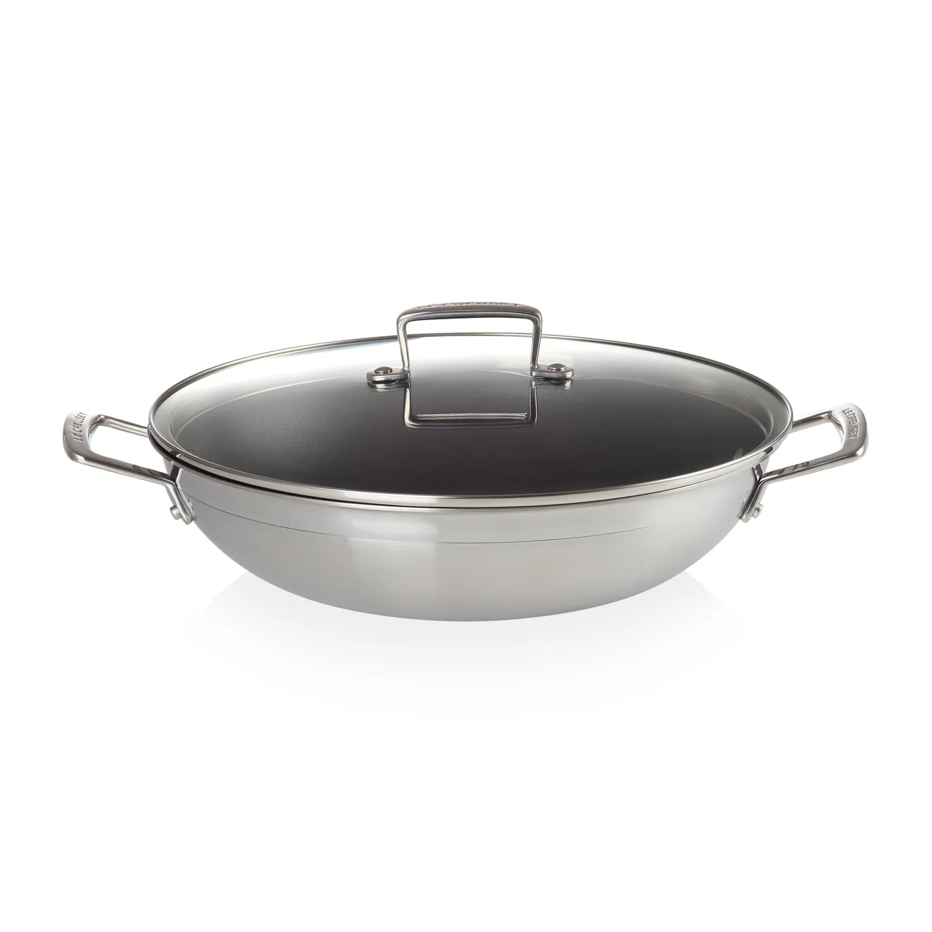 Le Creuset 3-Ply non-stick wokpanna med glaslock, 4,3 l Le Creuset