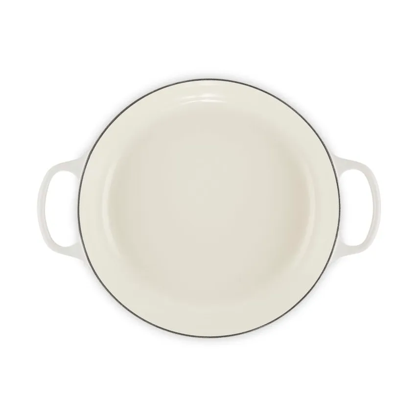 Le Creuset Classic gjutjärn buffétgryta glaslock, Meringue, 3,5 L Le Creuset