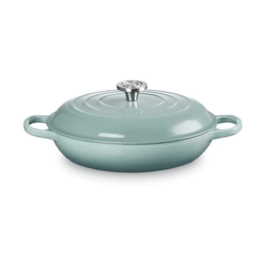 Le Creuset Classic gjutjärn buffétgryta glaslock, Sea Salt, 3,5 L Le Creuset