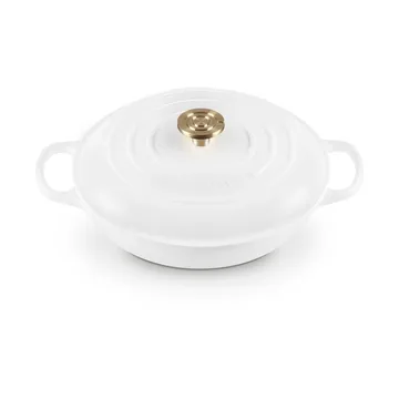 Le Creuset Classic gjutjärn buffétgryta glaslock - White, 3,5 L - Le Creuset