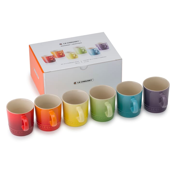 Le Creuset gåvoset espressomugg 10 cl 6-pack - Rainbow - Le Creuset