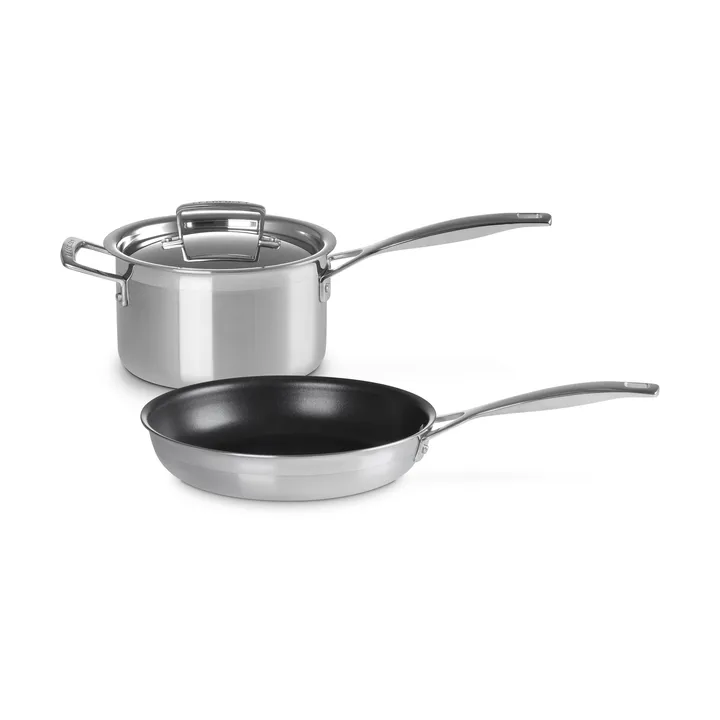 Le Creuset gryt- och stekpanneset - Rostfritt stål, 2 delar - Le Creuset