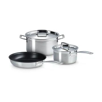 Le Creuset gryt- och stekpanneset - Rostfritt stål, 3 delar - Le Creuset