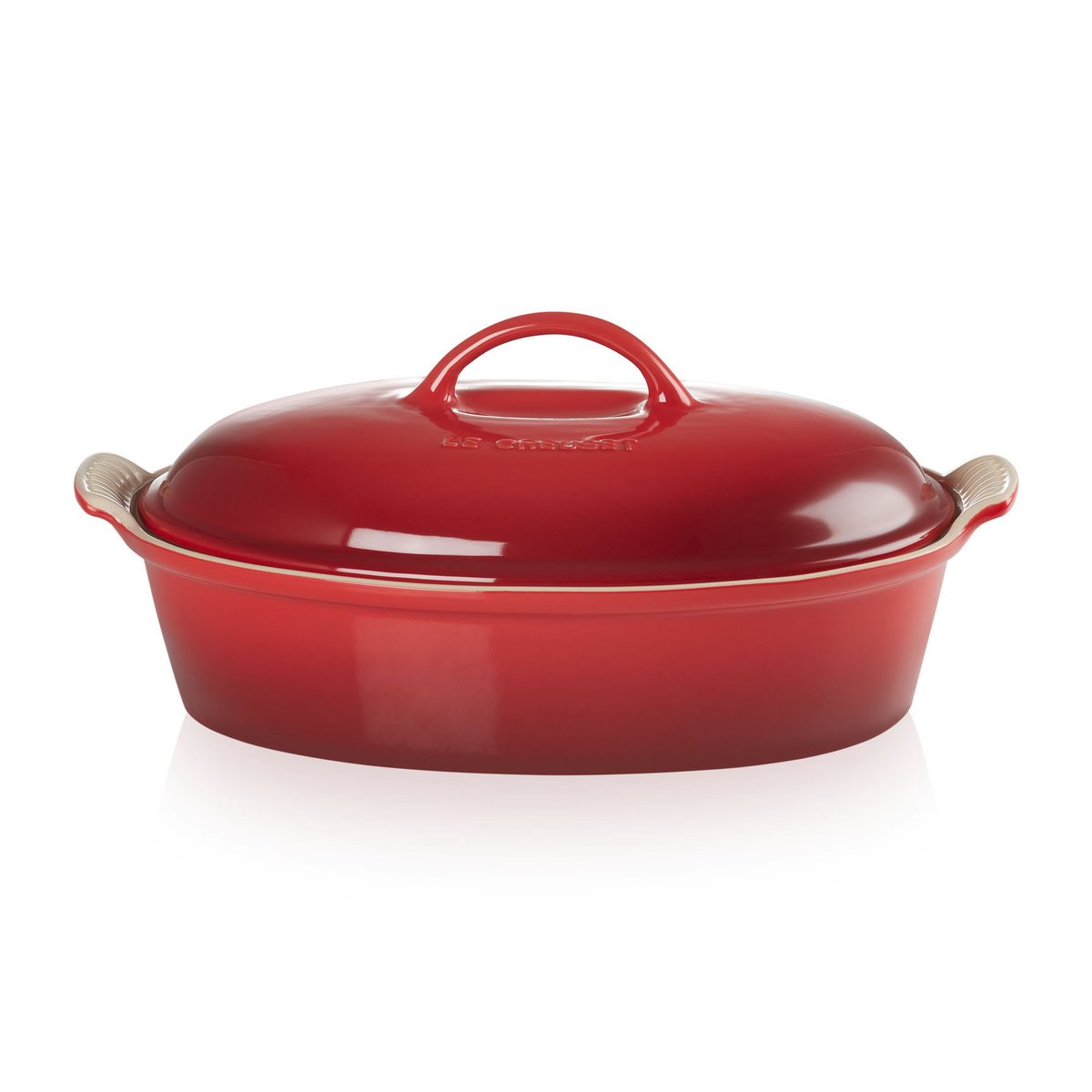 Le Creuset Heritage oval ugnsform med lock 3,8 l Cerise