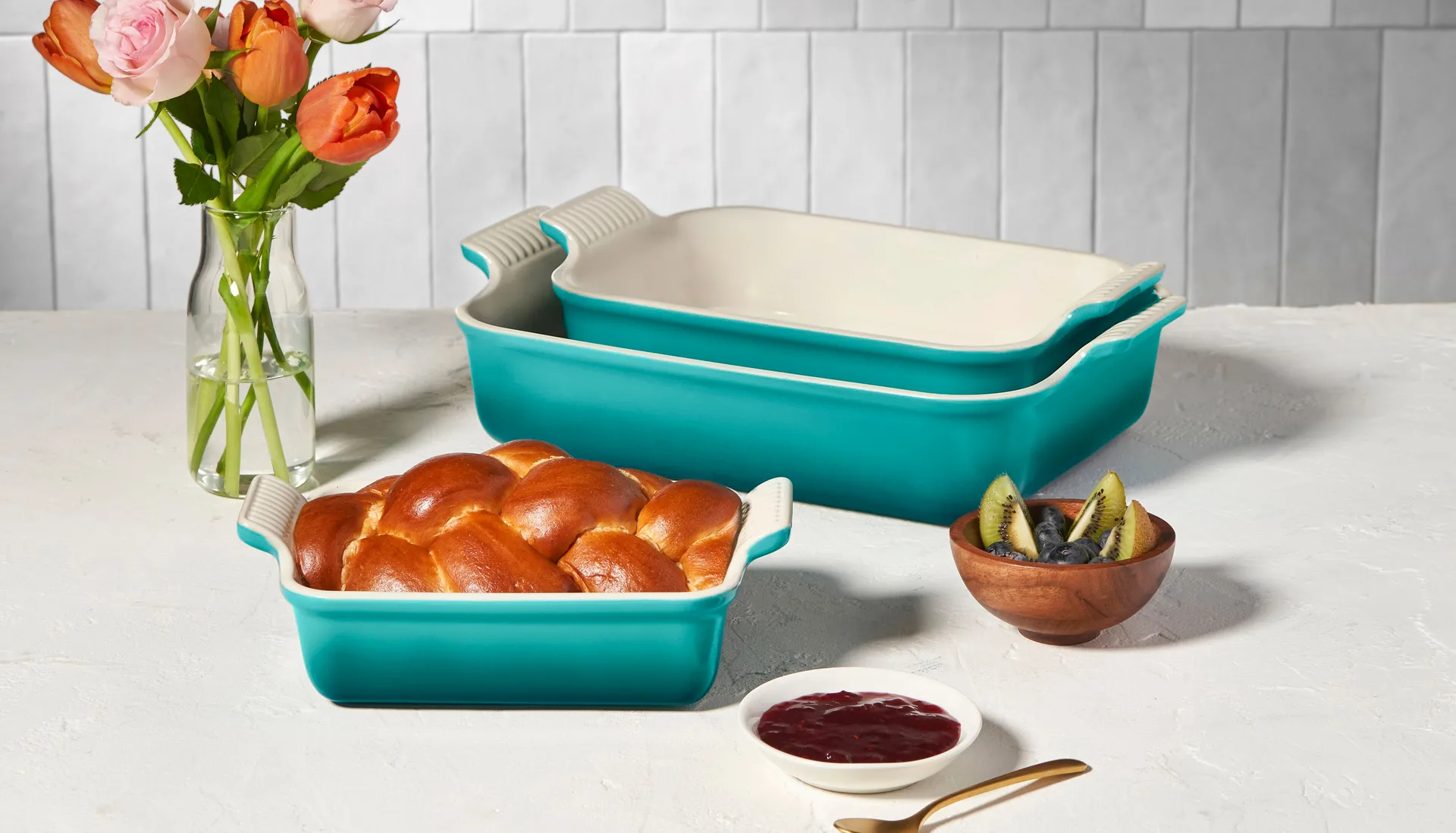 Le Creuset Heritage ugnsform 19 cm, Bleu Riviera Le Creuset