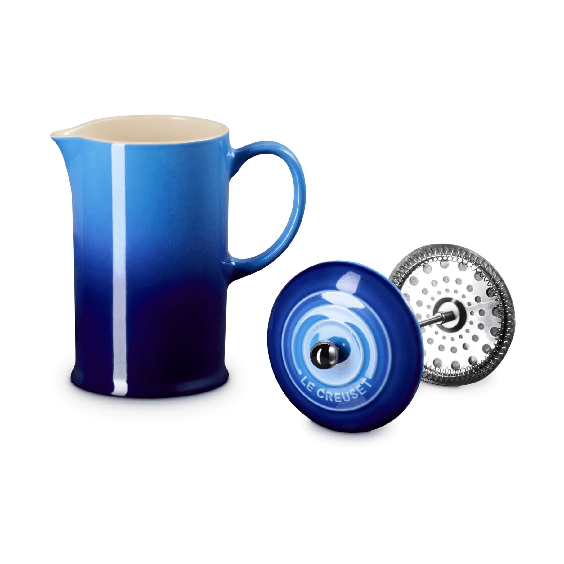 Le Creuset kaffekanna med press, Azure, 1 L Le Creuset