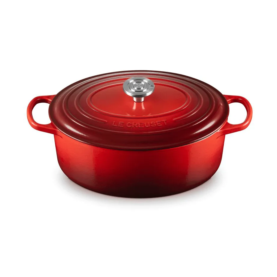 Le Creuset Signature gjutjärn oval gryta, Cerise, 6,3 L Le Creuset