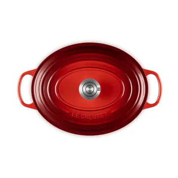 Le Creuset Signature gjutjärn oval gryta - Cerise, 6,3 L - Le Creuset