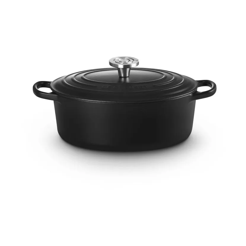 Le Creuset Signature gjutjärn oval gryta, Matte Black, 4,1 L Le Creuset