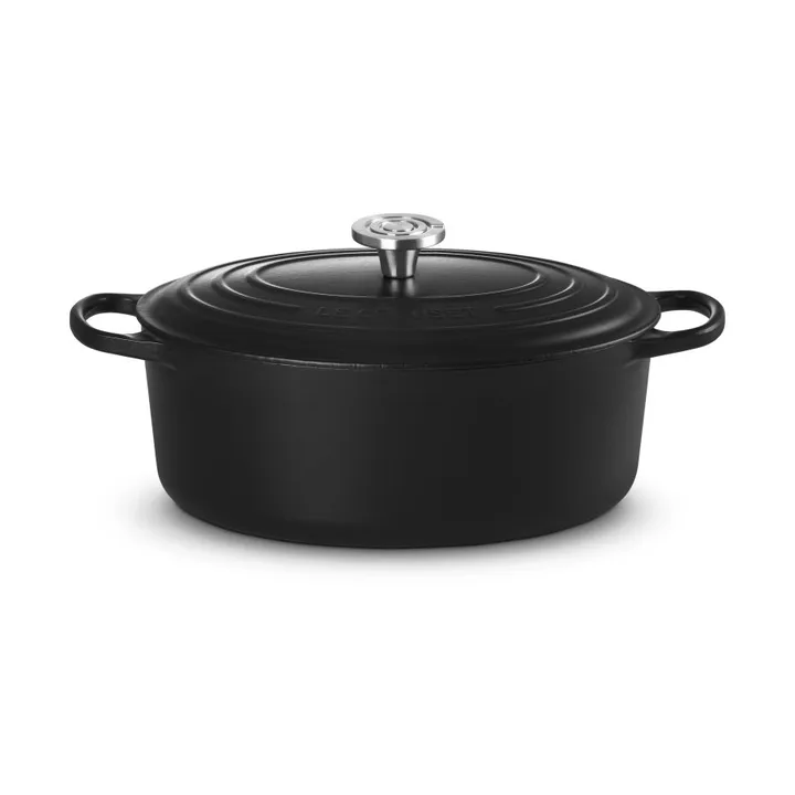 Le Creuset Signature gjutjärn oval gryta - Matte Black, 6,3 L - Le Creuset