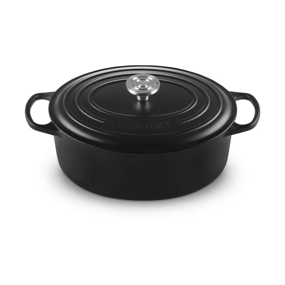 Le Creuset Signature gjutjärn oval gryta, Matte Black, 6,3 L Le Creuset