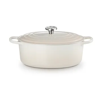 Le Creuset Signature gjutjärn oval gryta - Meringue, 6,3 L - Le Creuset