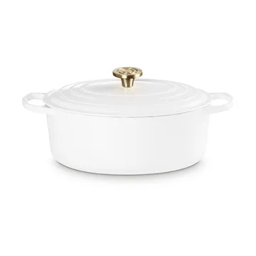 Le Creuset Signature gjutjärn oval gryta - White, 6,3 L - Le Creuset