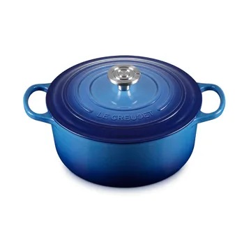 Le Creuset Signature gjutjärn rund gryta - Azure, 5,3 L - Le Creuset