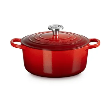 Le Creuset Signature gjutjärn rund gryta - Cerise, 4,2 L - Le Creuset