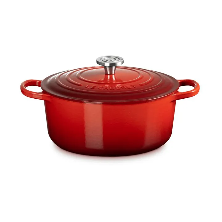 Le Creuset Signature gjutjärn rund gryta - Cerise, 5,3 L - Le Creuset