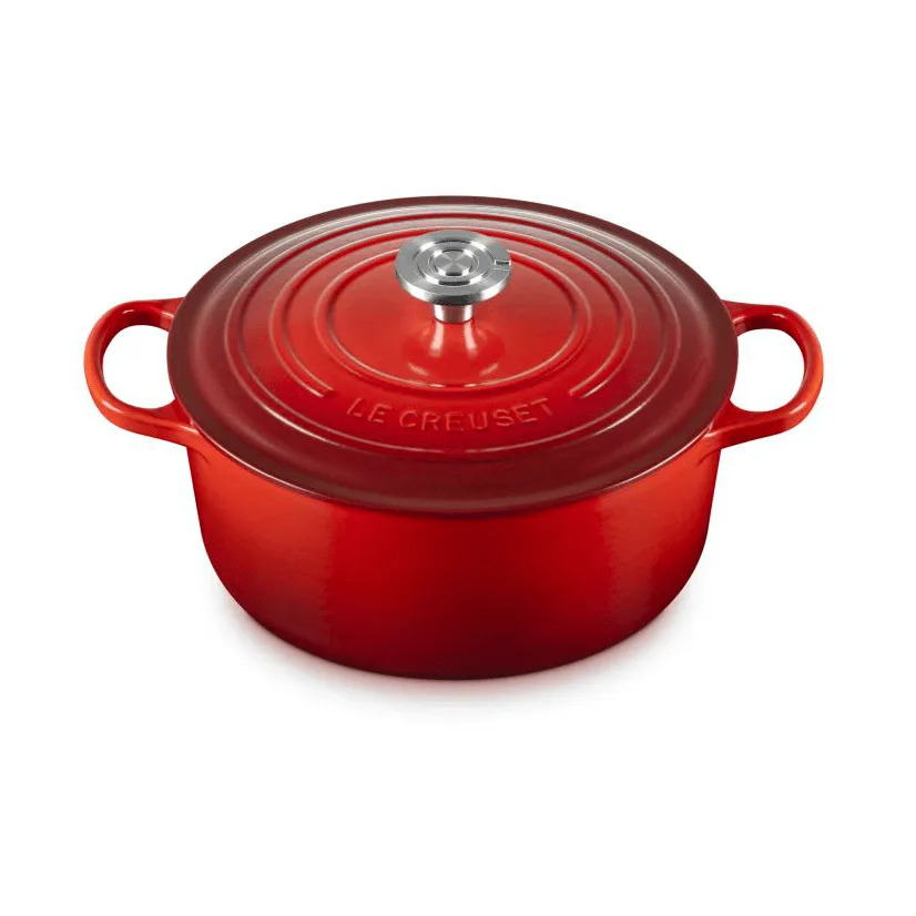 Le Creuset Signature gjutjärn rund gryta, Cerise, 5,3 L Le Creuset