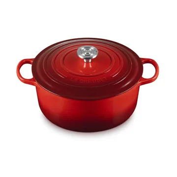 Le Creuset Signature gjutjärn rund gryta - Cerise, 6,7 L - Le Creuset