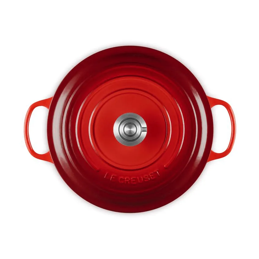 Le Creuset Signature gjutjärn rund gryta, Cerise, 6,7 L Le Creuset