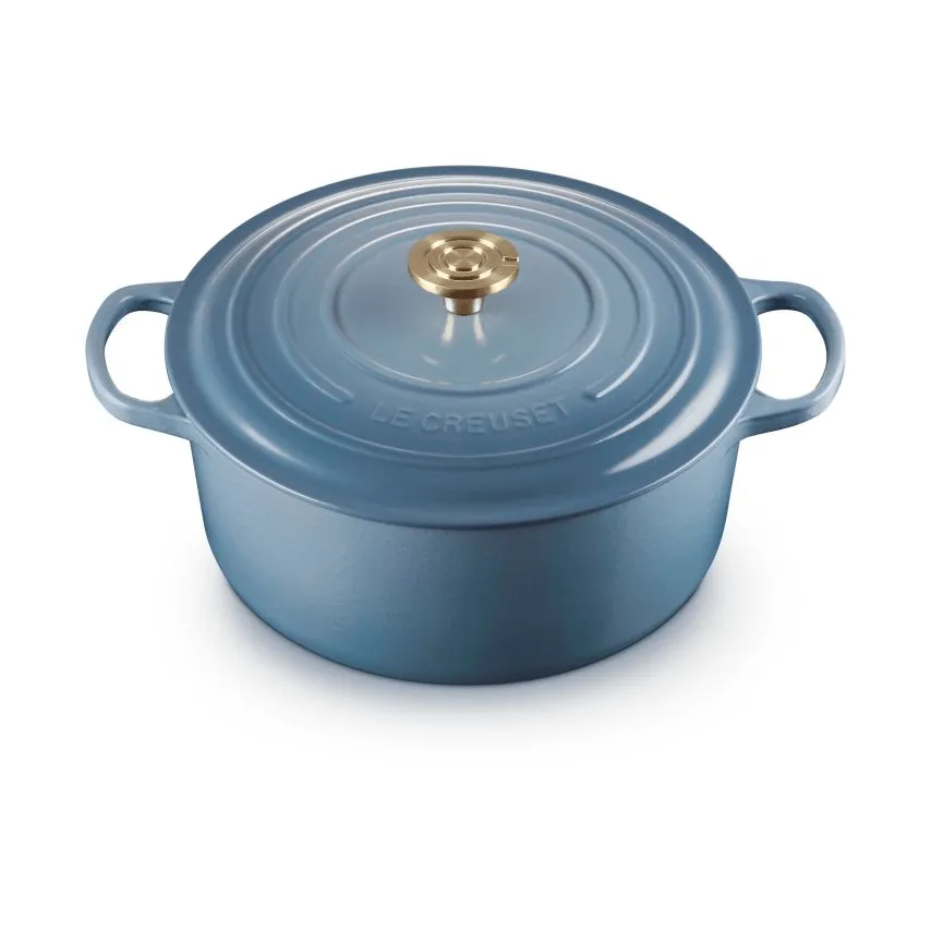 Le Creuset Signature gjutjärn rund gryta, Chambray, 6,7 L Le Creuset
