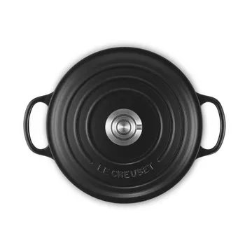Le Creuset Signature gjutjärn rund gryta - Matte Black, 4,2 L - Le Creuset