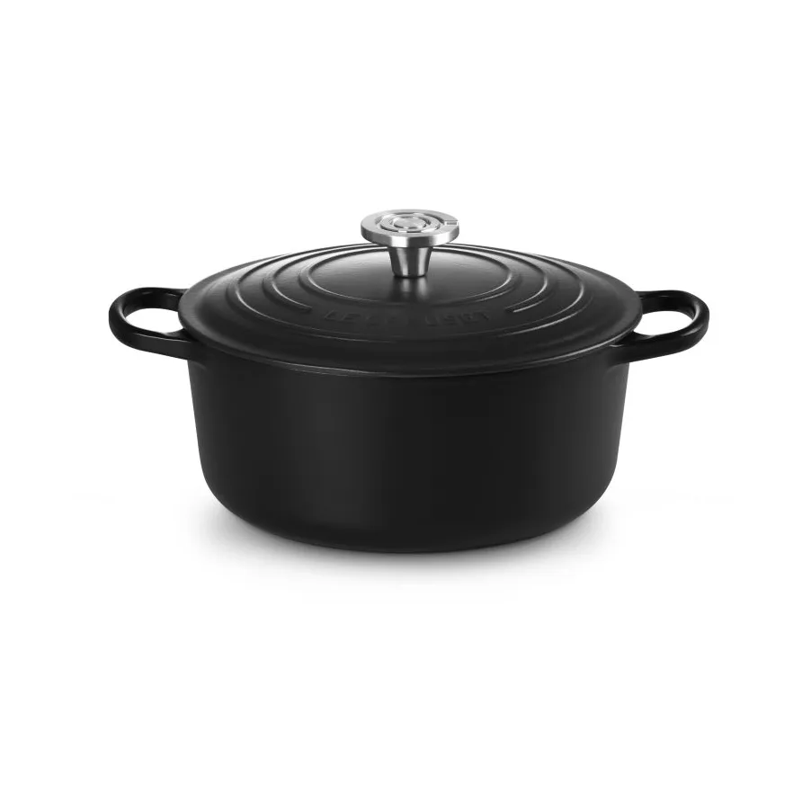 Le Creuset Signature gjutjärn rund gryta, Matte Black, 5,3 L Le Creuset