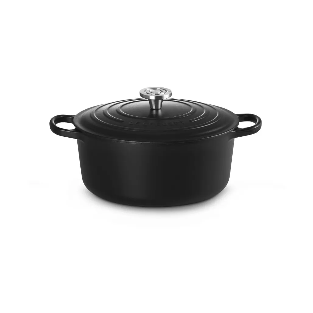 Le Creuset Signature gjutjärn rund gryta, Matte Black, 6,7 L Le Creuset