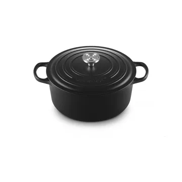 Le Creuset Signature gjutjärn rund gryta - Matte Black, 6,7 L - Le Creuset